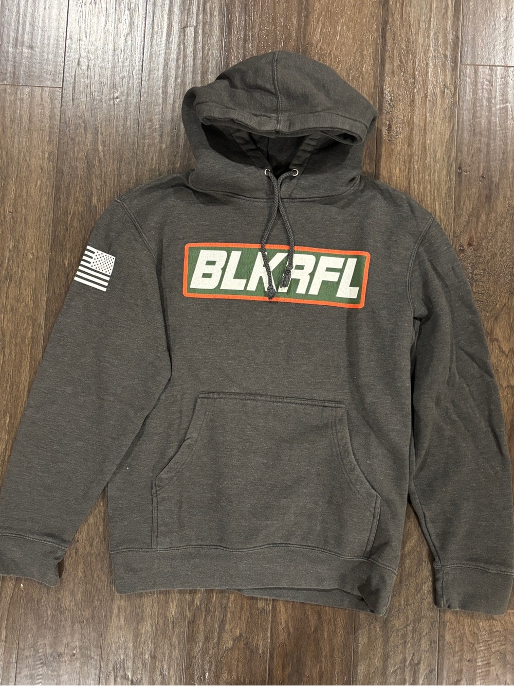 BLKRFL Men's Dark Charcoal Logo Pullover Hoodie - Small